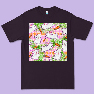 Easter Bunnies With Carrots Seamless Pattern Premium Tee Designed By Bundleandbundleshop