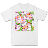 White Easter Bunnies With Carrots Seamless Pattern Premium Tee - BundleAndBundleShop