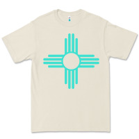 Bone New Mexico Zia Sun in Turquoise Blue Premium Tee - PixelFlow