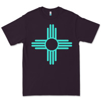 Plum New Mexico Zia Sun in Turquoise Blue Premium Tee - PixelFlow