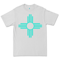 Dove Grey New Mexico Zia Sun in Turquoise Blue Premium Tee - PixelFlow