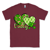 Burgundy St. Patrick's Lucky hearts Classic Tee - OliviaCreatesArt