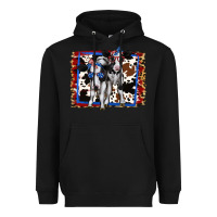 Black 4th of July Cows Holstein Cows Heavyweight Hoodie - Jasminsmagicworld