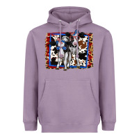 Lavender 4th of July Cows Holstein Cows Heavyweight Hoodie - Jasminsmagicworld