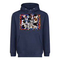 4th Of July Cows Holstein Cows Heavyweight Hoodie | Teevron