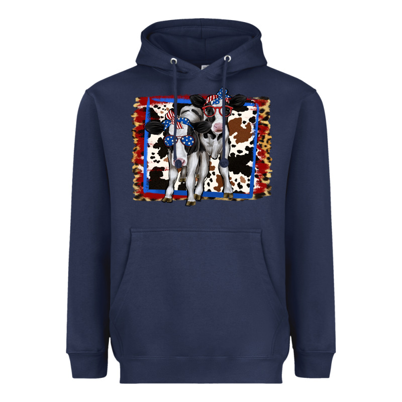 4th Of July Cows Holstein Cows Heavyweight Hoodie by Jasminsmagicworld | Teevron