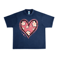 Navy floral pink glitter heart Urban Heavy Tee - Jasminsmagicworld