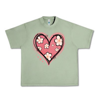 Oil Green floral pink glitter heart Urban Heavy Tee - Jasminsmagicworld