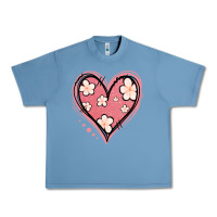 Pebble Blue floral pink glitter heart Urban Heavy Tee - Jasminsmagicworld