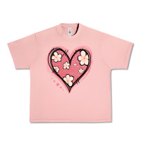 Salmon floral pink glitter heart Urban Heavy Tee - Jasminsmagicworld