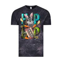 Cloud Black Western hip hop Bunny Easter Day Vintage Tee - LillyAllenDesigns