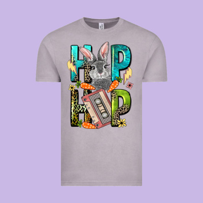 Western Hip Hop Bunny Easter Day Vintage Tee Designed By Lillyallendesigns