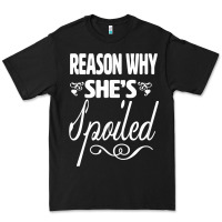Black the reason she is spoiled couples matching set valentines t shirt Premium Tee - SnappyArt