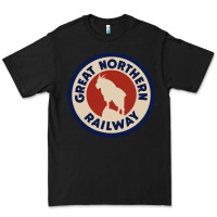 Black Great Northern Railroad Premium Tee - SnappyArt
