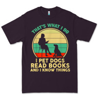 Plum that what i do i pet dogs read books and i know things t shirt Premium Tee - SnappyArt
