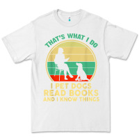 White that what i do i pet dogs read books and i know things t shirt Premium Tee - SnappyArt