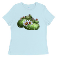Baby Blue Blossfeldia Cactus Ladies Tee - LillyAllenDesigns