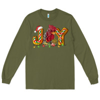 Army Green Joy Rooster Long Sleeve Tee - LillyAllenDesigns