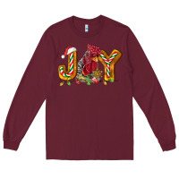 Burgundy Joy Rooster Long Sleeve Tee - LillyAllenDesigns