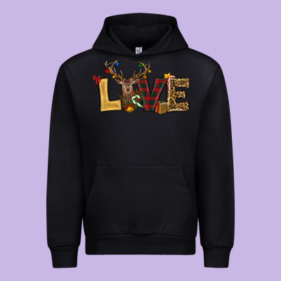 Christmas Reindeer Love Urban Hoodie Designed By Ranaportraitstore