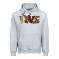 Heather Grey christmas reindeer love Urban Hoodie - RanaPortraitStore