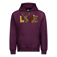 Mauve Wine christmas reindeer love Urban Hoodie - RanaPortraitStore
