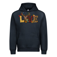 Navy christmas reindeer love Urban Hoodie - RanaPortraitStore