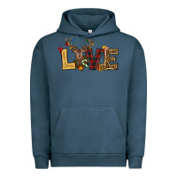 Pigment Midnight Navy christmas reindeer love Urban Hoodie - RanaPortraitStore