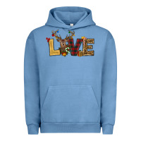 Pigment Pebble Blue christmas reindeer love Urban Hoodie - RanaPortraitStore
