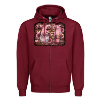 Burgundy valentines day gnomes couple Zipper Hoodie - Jasminsmagicworld