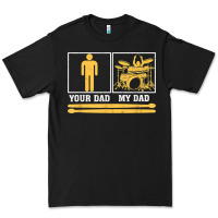 Black mens my dad is a drummer your dad not drum player father's day t shirt Premium Tee - SnappyArt