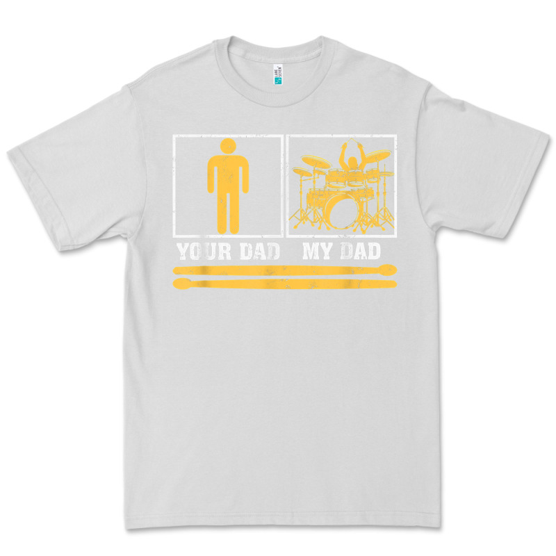 Mens My Dad Is A Drummer Your Dad Not Drum Player Father's Day T Shirt Premium Tee by SnappyArt | Teevron