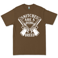 Cacao Snitches Are A Dying Breed Motorcycle Biker Gun Premium Tee - SnappyArt
