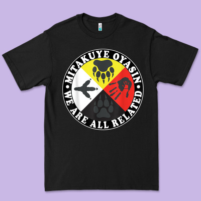 Native American Medicine Wheel, Mitakuye Oyasin T Shirt Premium Tee Designed By Snappyart