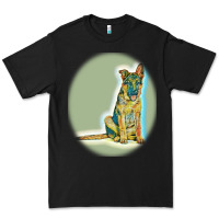 Black German Shepherd isolated on whot. Premium Tee - SnappyArt