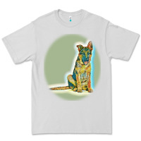 Dove Grey German Shepherd isolated on whot. Premium Tee - SnappyArt