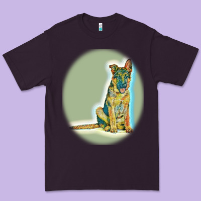 German Shepherd Isolated On Whot. Premium Tee Designed By Snappyart
