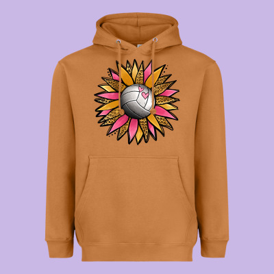 Volleyball Sunflower Heavyweight Hoodie Designed By Jasminsmagicworld