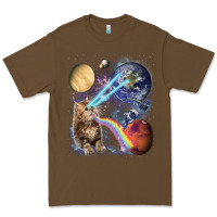 Cacao Fluffy Kitten Shoot Laser Rainbow Space Galaxy, Cat Gifts Premium Tee - SnappyArt