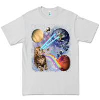 Dove Grey Fluffy Kitten Shoot Laser Rainbow Space Galaxy, Cat Gifts Premium Tee - SnappyArt
