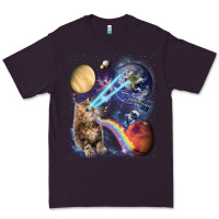 Plum Fluffy Kitten Shoot Laser Rainbow Space Galaxy, Cat Gifts Premium Tee - SnappyArt