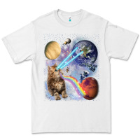 White Fluffy Kitten Shoot Laser Rainbow Space Galaxy, Cat Gifts Premium Tee - SnappyArt