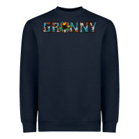 Navy granny cowhide sunflower Heavyweight Sweatshirt - Jasminsmagicworld