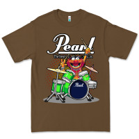Cacao ANIMAL DRUMMER PEARL DRUMS Premium Tee - FloraArt