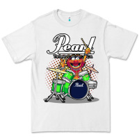 White ANIMAL DRUMMER PEARL DRUMS Premium Tee - FloraArt