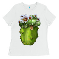 White Blossfeldia Cactus Ladies Tee - LillyAllenDesigns