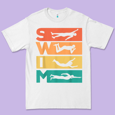 Retro Vintage Swimming Gift For Swimmers T Shirt Premium Tee Designed By Floraart