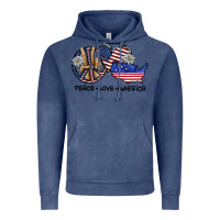 Vintage Denim peace love america Vintage Hoodie - SublimationCraftShop