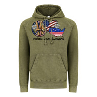 Vintage Olive peace love america Vintage Hoodie - SublimationCraftShop