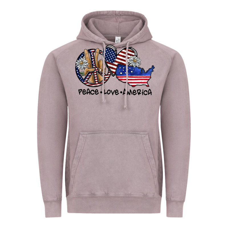 Peace Love America Vintage Hoodie by SublimationCraftShop | Teevron